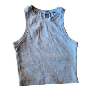 Gray Ribbed Tank Top